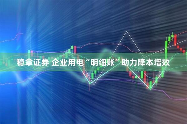 稳拿证券 企业用电“明细账”助力降本增效